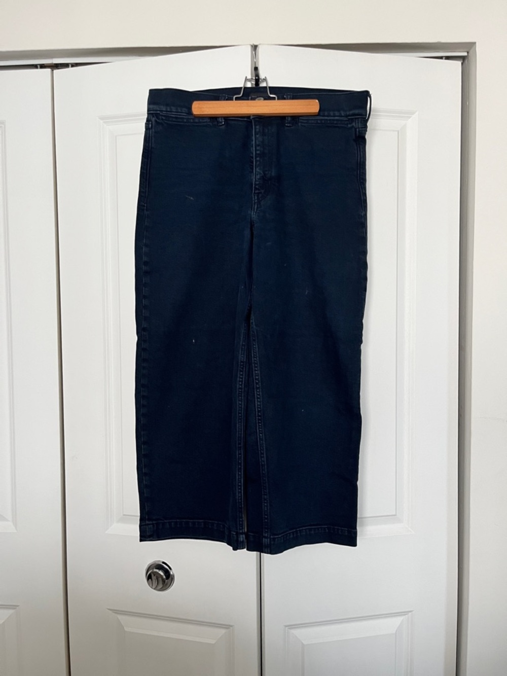 Banana Republic High-Rise Wide-Leg Crop Jeans in Deep Indigo